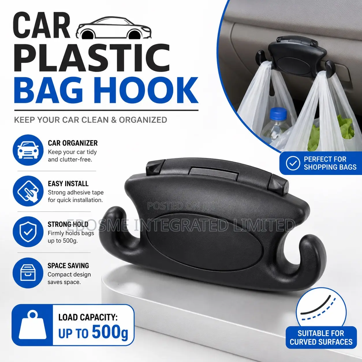 Car Plastic Bag Hook – Car Interior Organizer