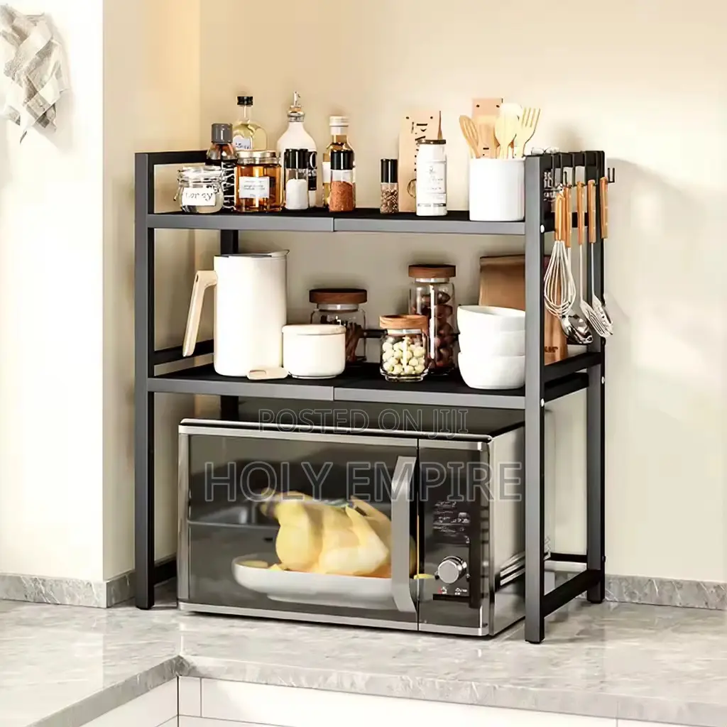 Microwave Oven Stand,Expandable Kitchen Storage Rack, Double-Layer