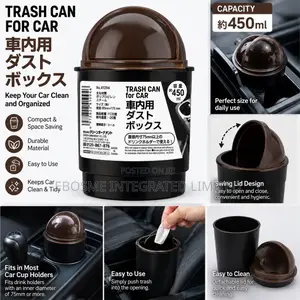 Mini Car Trash Can – Portable Cup Holder Garbage Bin (450ml)