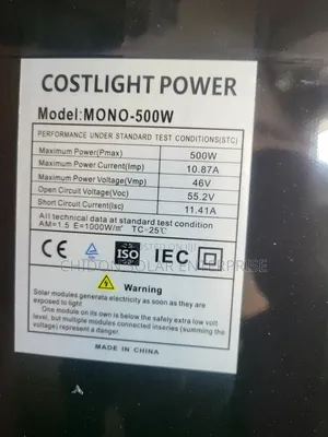 500w Costlight Power Solar Mono Panel