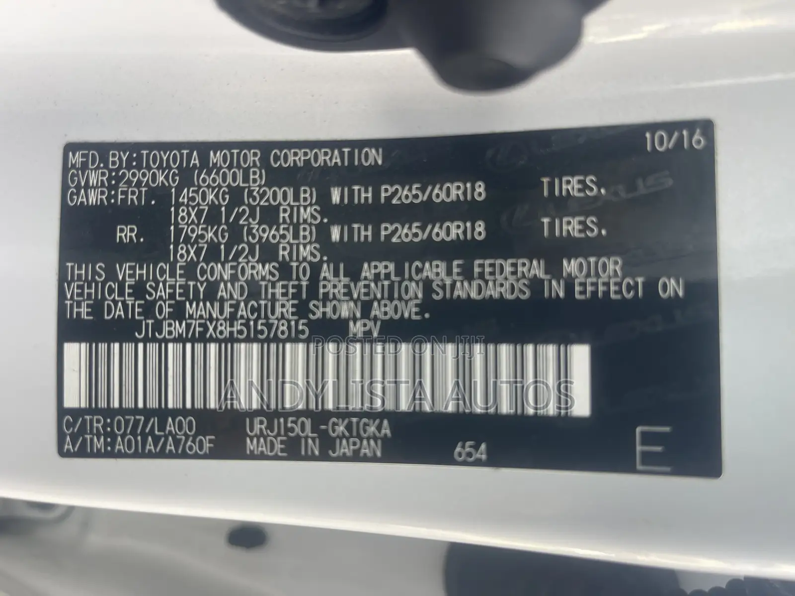 Lexus GX 460 Base 2017 White