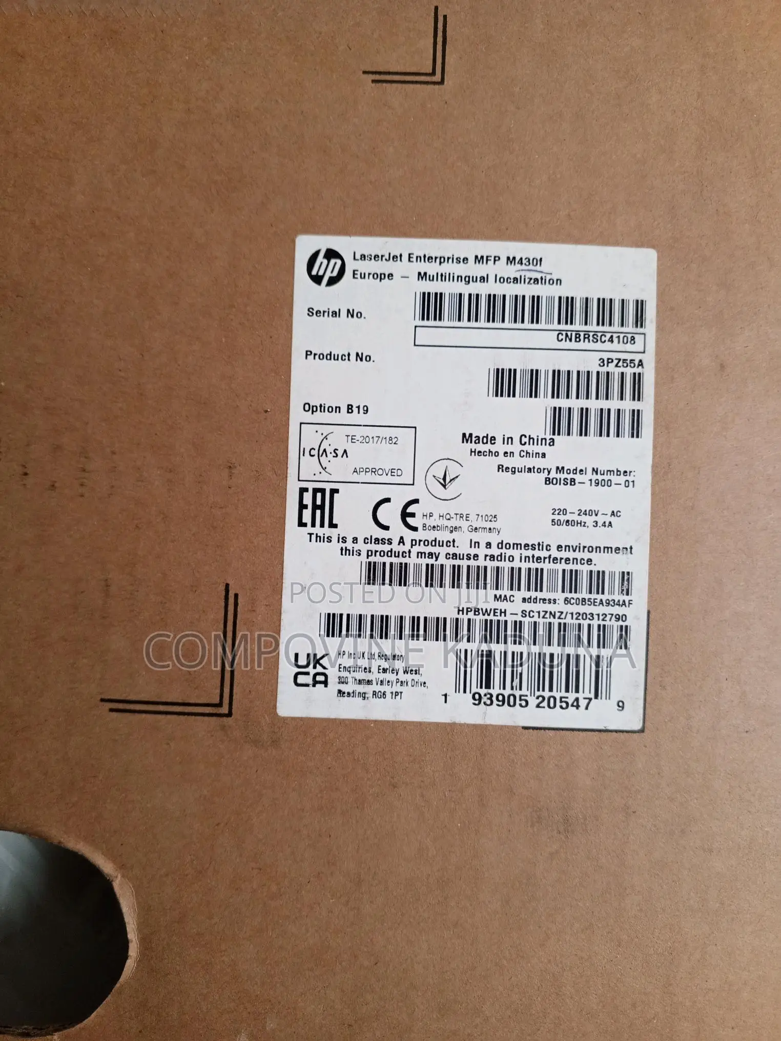 Hp Laserjet Enterprise M430f Multifunction Printer A4