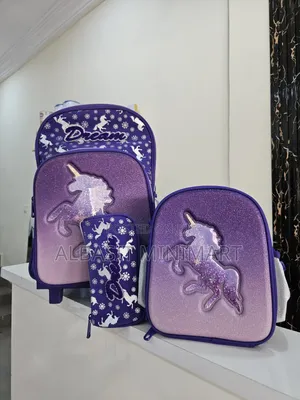 Glossy Bird 3-in-1 Unicorn Dream Trolley School Bag Sets.
