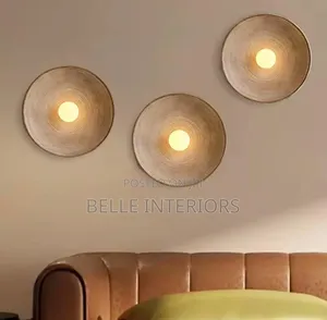 Nordic Creative Retro Round Wall Lamp Wabi Sabi Resin Sconces For