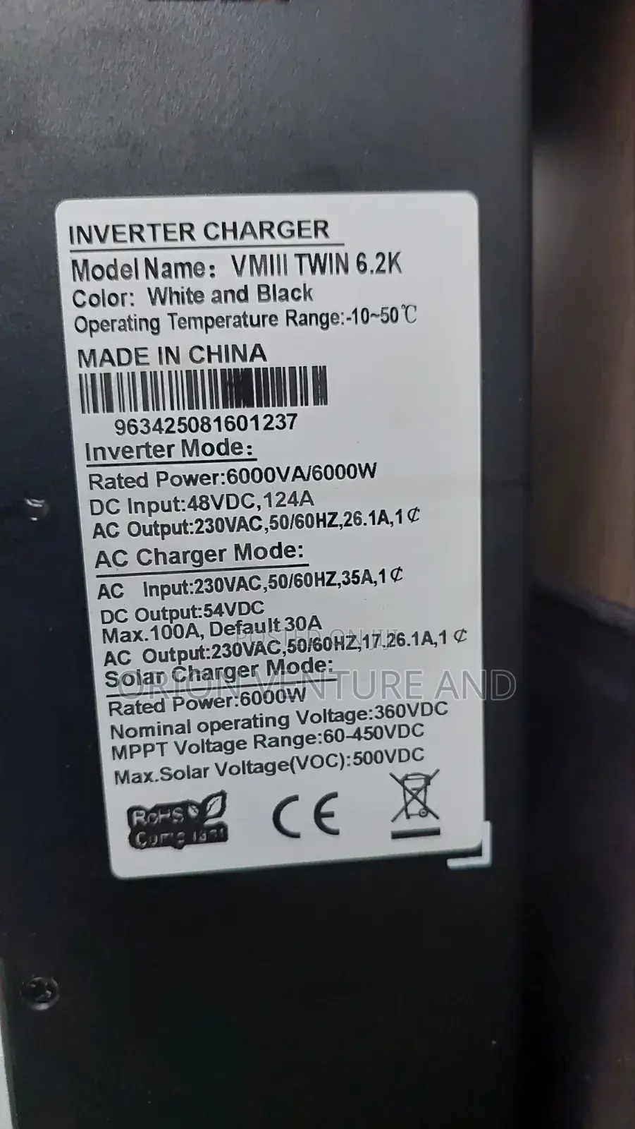 6.2kw 48v Hybrid Inverter (Works Without Battery)