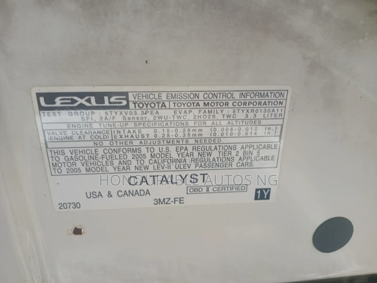 Lexus ES 330 2005 White