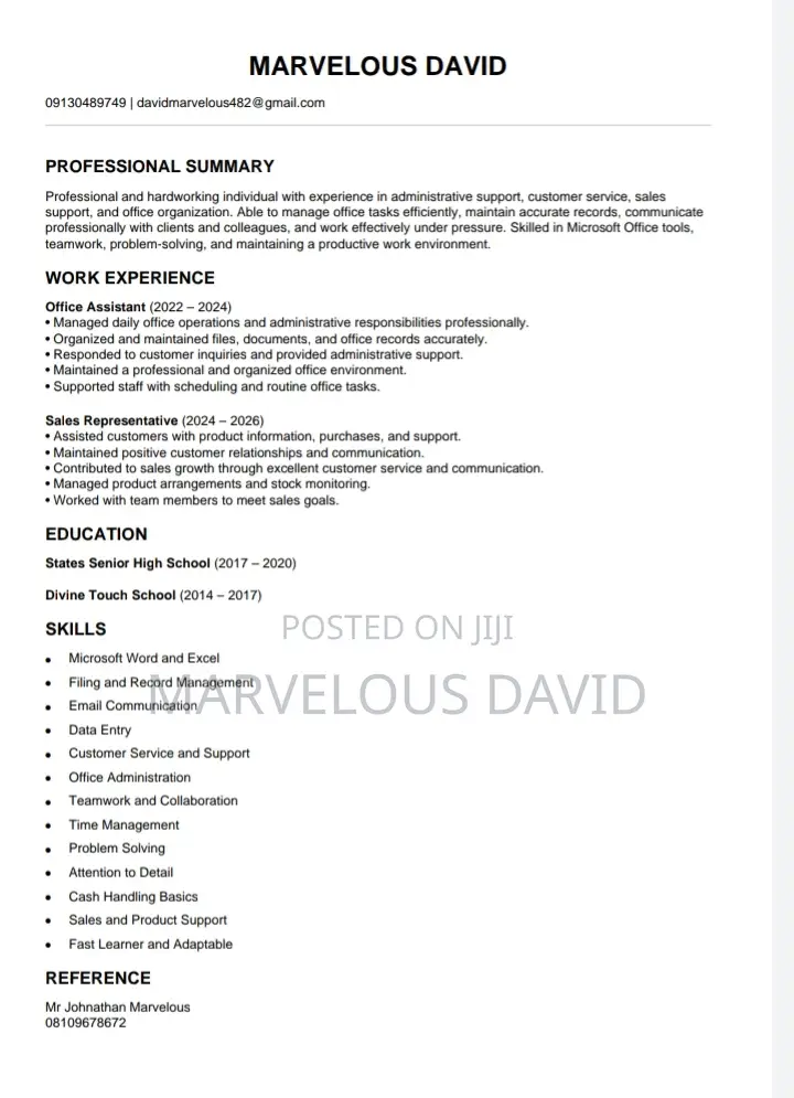 Male Office Assistant