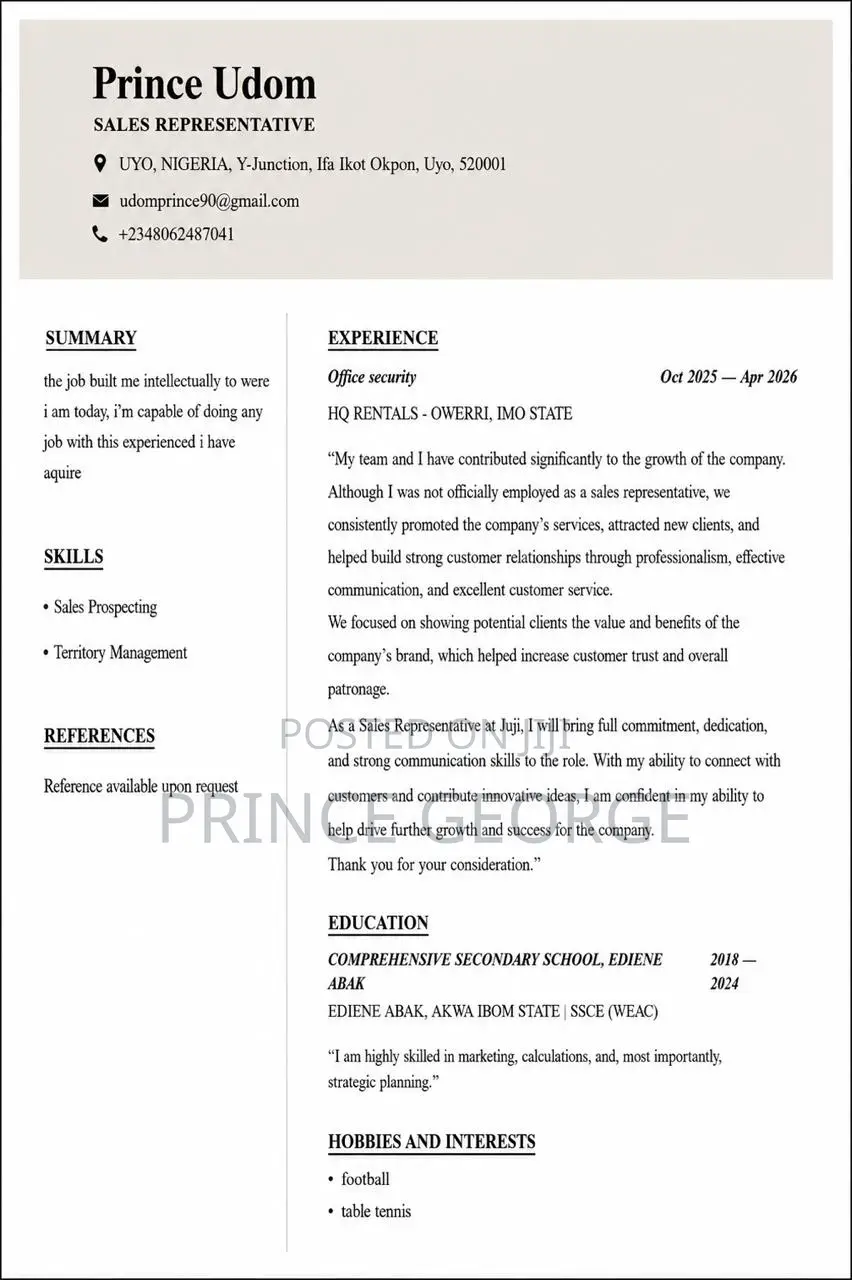 Part-Time Weekend CV
