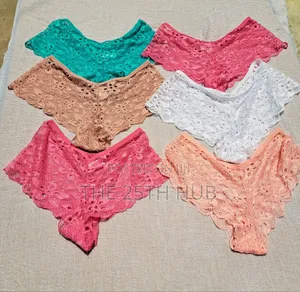 V-Cut Floral Lace Boyshort Panties Set (3 Piece)