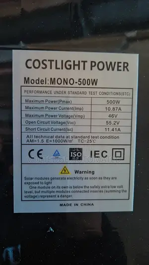 500watts Monocrystalline Solar Panel