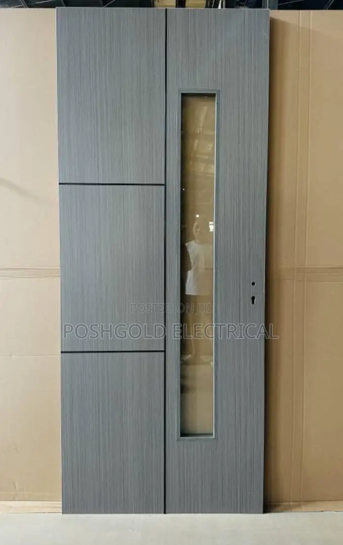 Modern Grey Vertical Lite Door