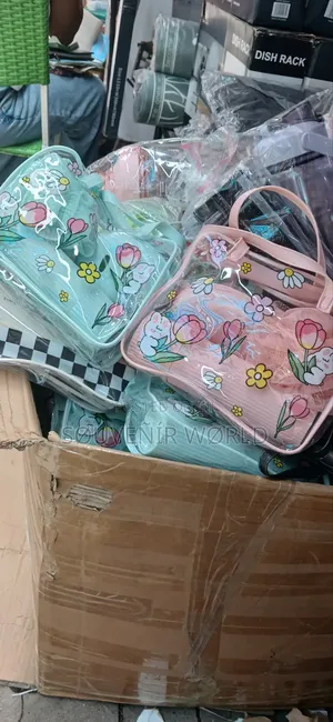 Cute Cartoon Transparent Kids Travel Bag Set