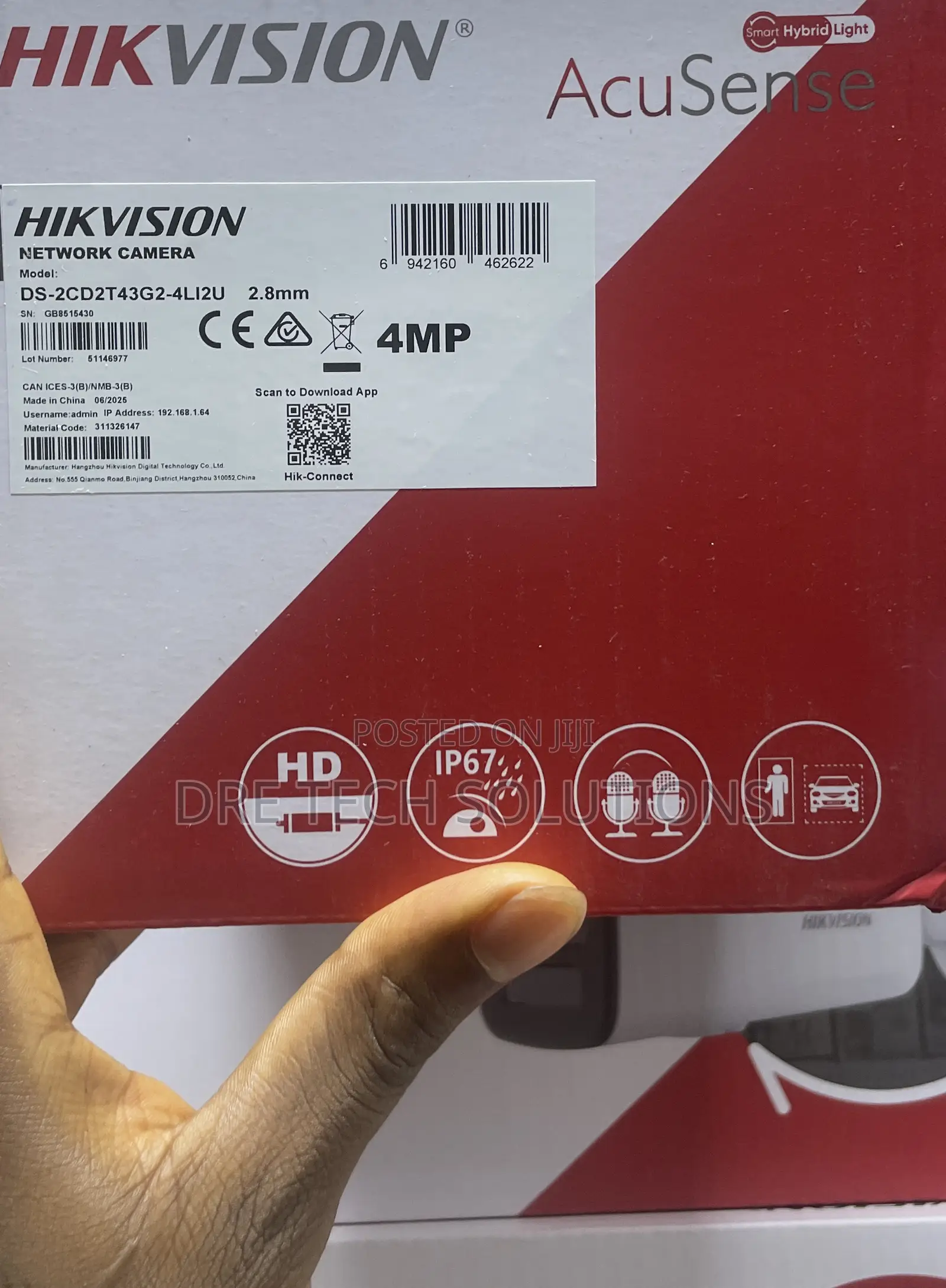 Hikvision Acusense Smart Hybrid Light 4mp Ip Camera