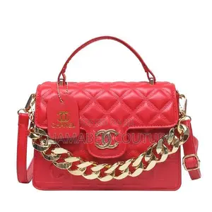 Women's Leather Top Handle Bag, Fashion Shoulder Handbag Red Color