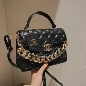 Women's Leather Top Handle Bag, Fashion Shoulder Handbag Black Colour