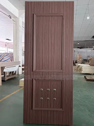 3ft by 7ft Walnut-Finished WPC Wood Plastic Composite Door