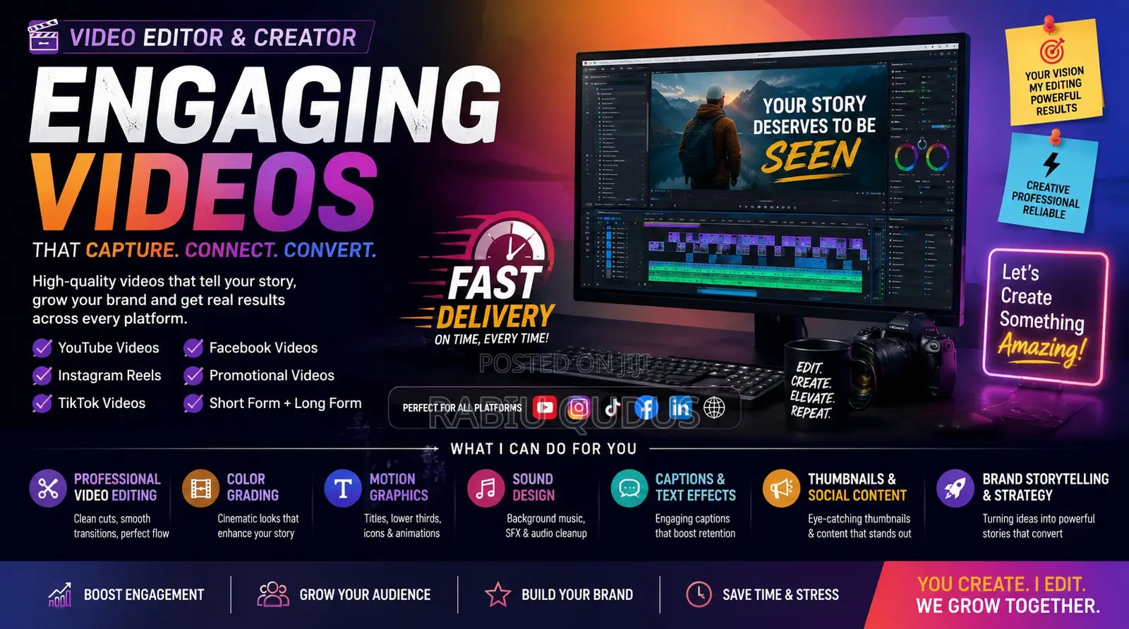 Professional Video Creation and Video Editing Using Capcut or Canva