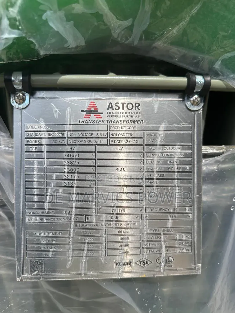 50kva/33 Astor Transformer