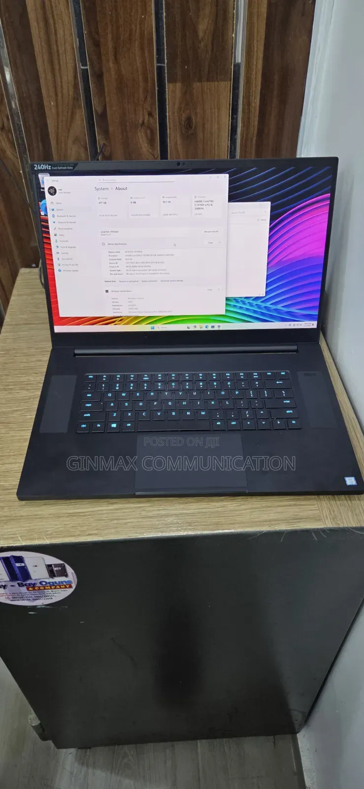 Laptop Razer Blade 16GB Intel Core i7 SSD 512GB