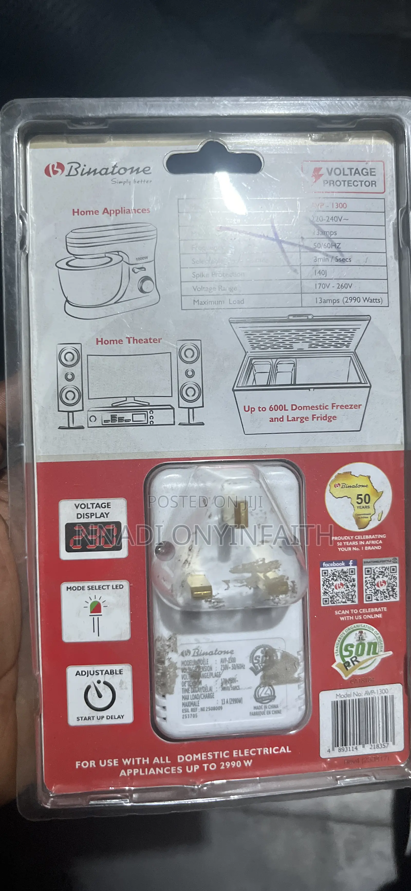 Binatone Automatic Voltage Protector, 13amp