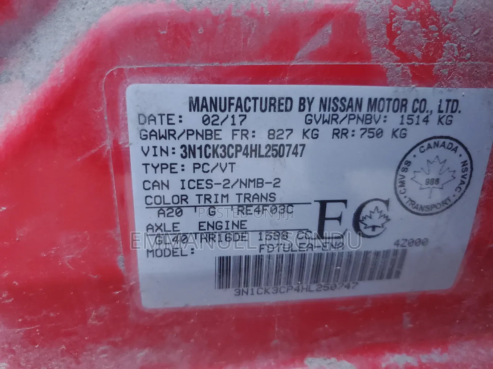 Nissan Micra 2017 Red