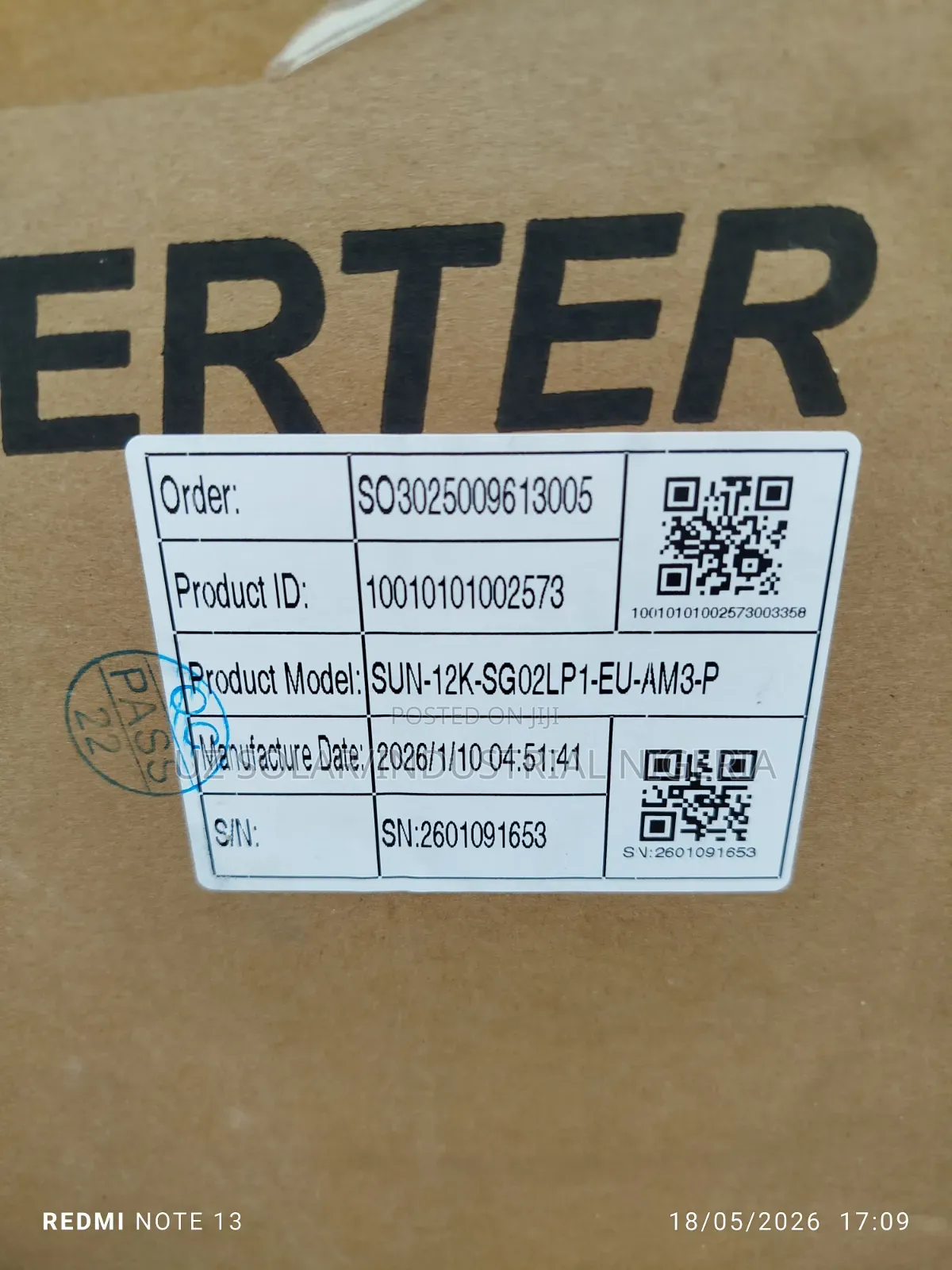 Deye 12kva Single Phase Hybrid Inverter