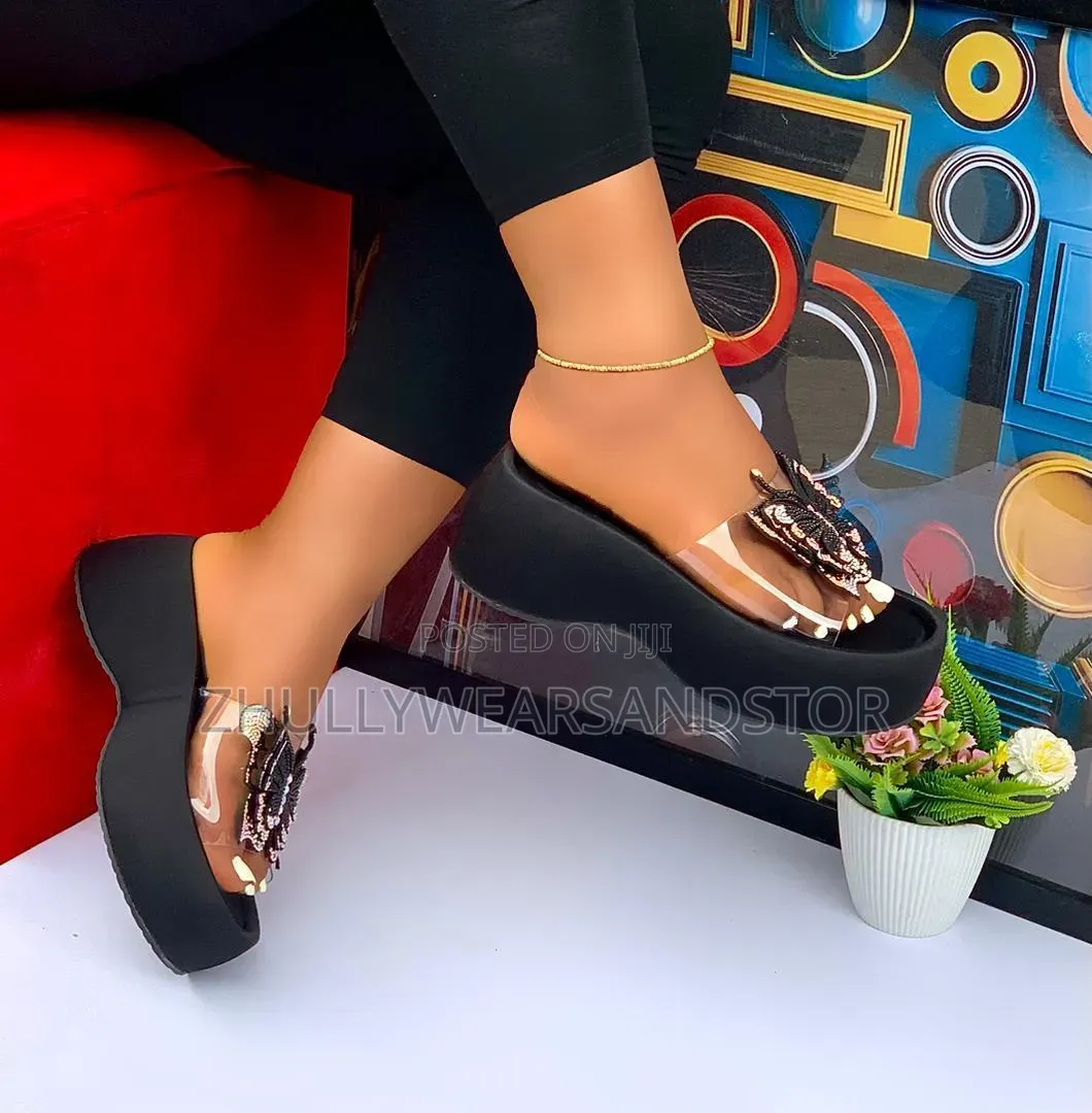 High Quality Chunky Platform Wedge Heels Slippers