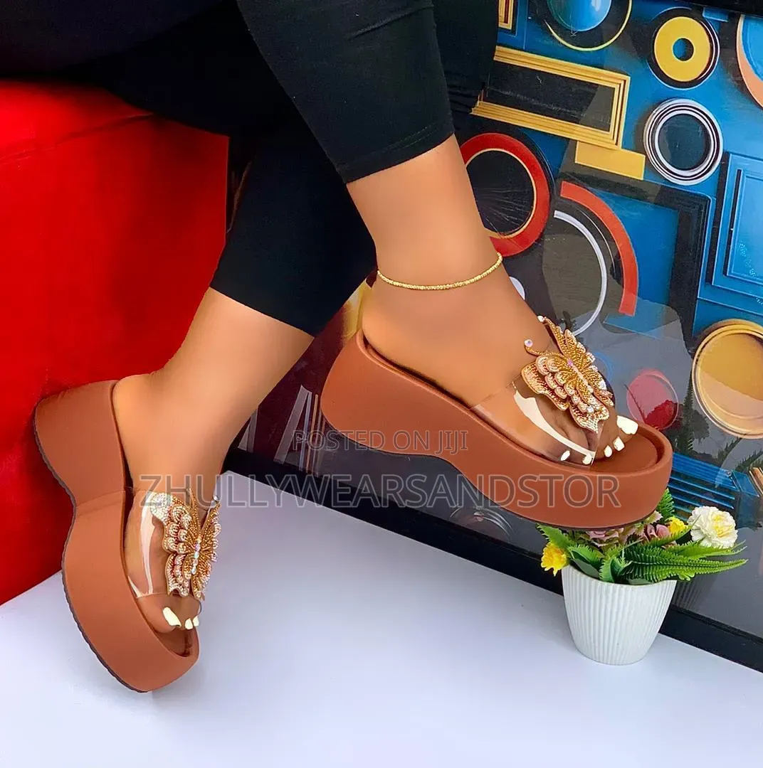 High Quality Chunky Platform Wedge Heels Slippers