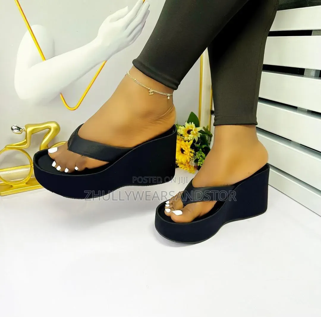 High Quality Chunky Platform Wedge Heels Slippers