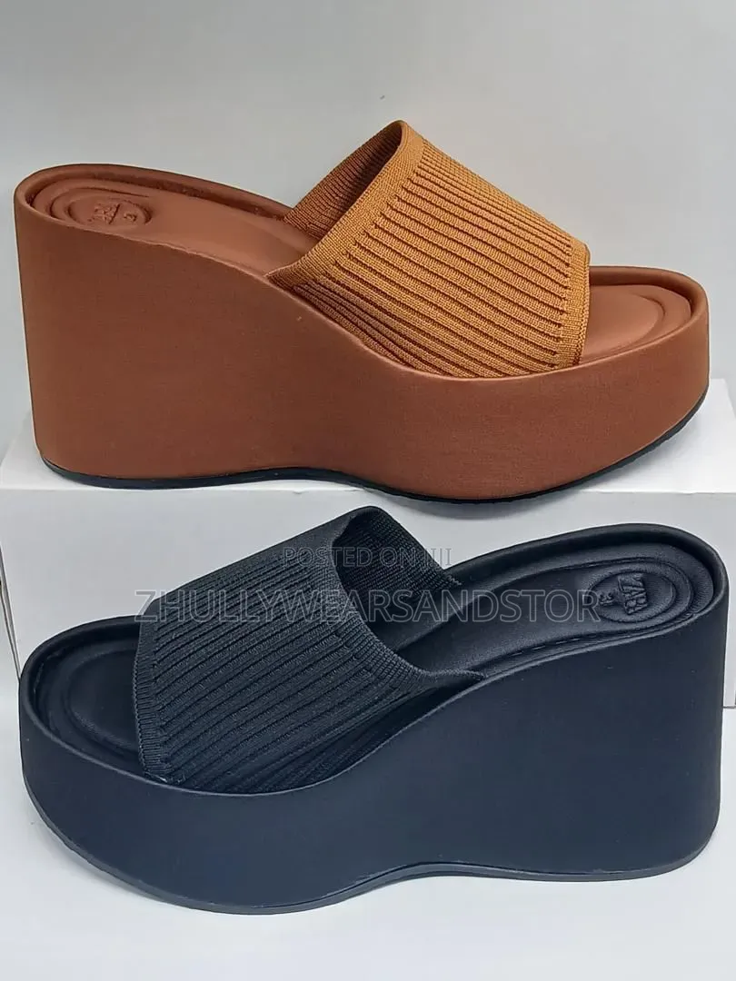 High Quality Chunky Platform Wedge Heels Slippers