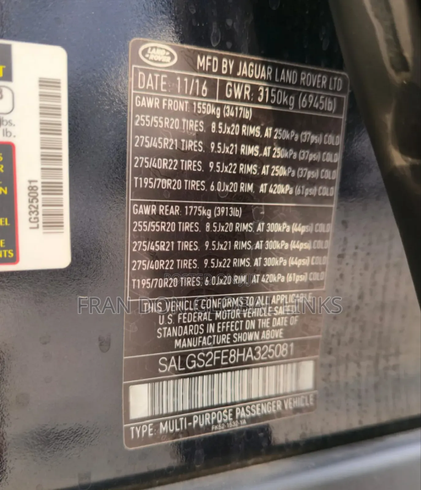 Land Rover Range Rover 2017 Black