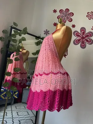 Halter Neck Crochet Gown