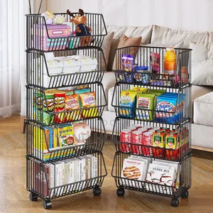 5 Layer Vegetable Fruit Rack Trolley