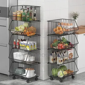 5 Layer Vegetable Fruit Rack Trolley