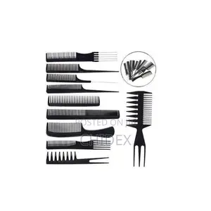 10pcs Professional Hair Combs Kits Salon Barber Comb