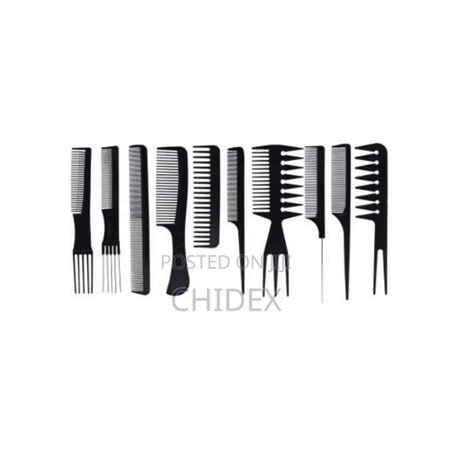 10pcs Professional Hair Combs Kits Salon Barber Comb