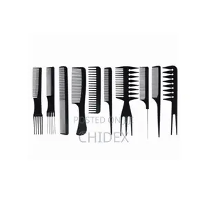 10pcs Professional Hair Combs Kits Salon Barber Comb