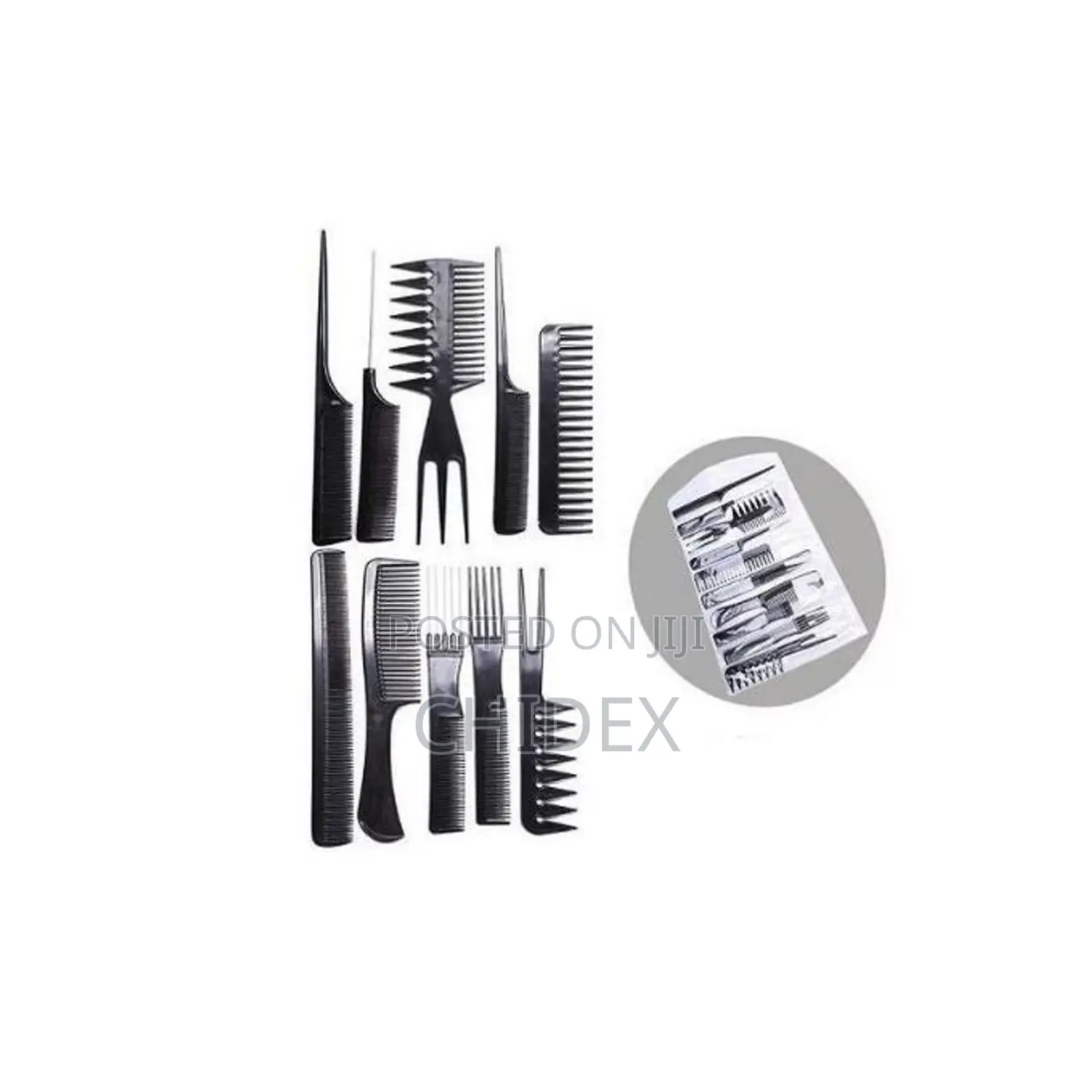 10pcs Professional Hair Combs Kits Salon Barber Comb