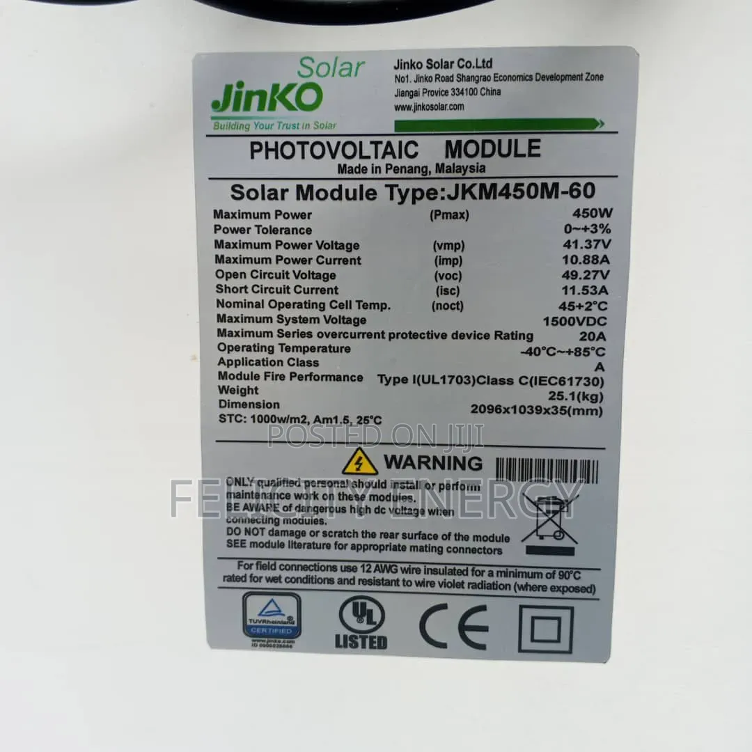 450watt Jinko Solar Panel