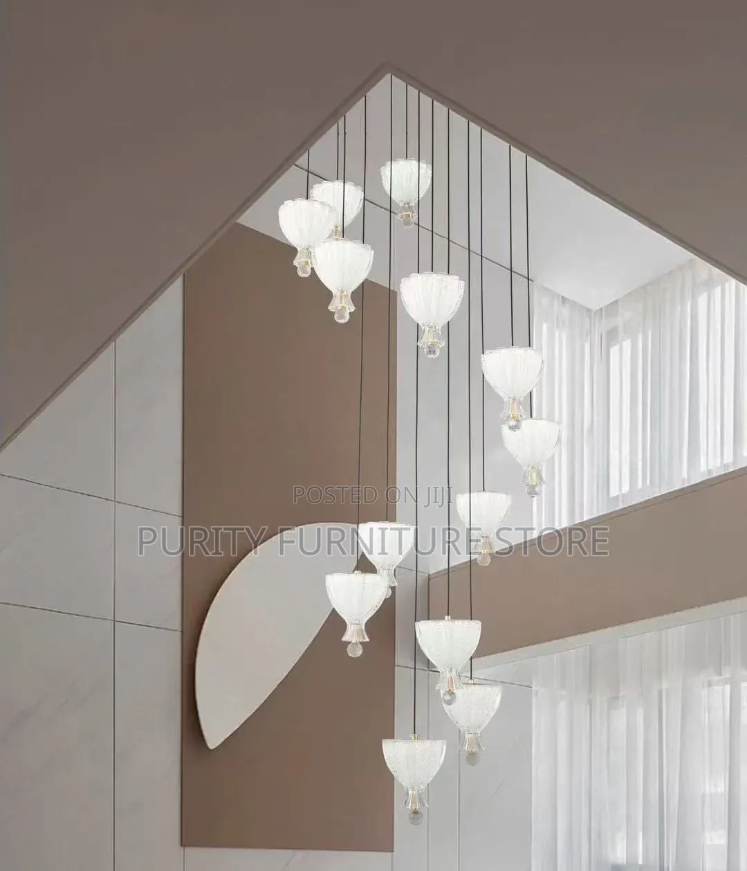 Modern Luxury Staircase Chandelier Featuring Multiple Pendant Lights