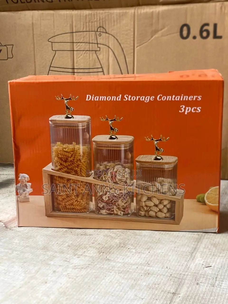 3 Pieces Set Generic Diamond Storage Containers.