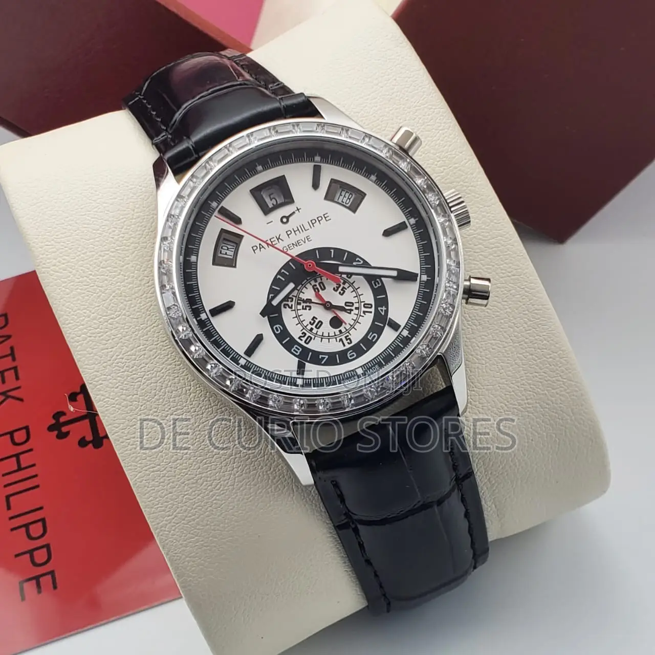 Patek Philippe Male Watch Leather Strap Automatic System