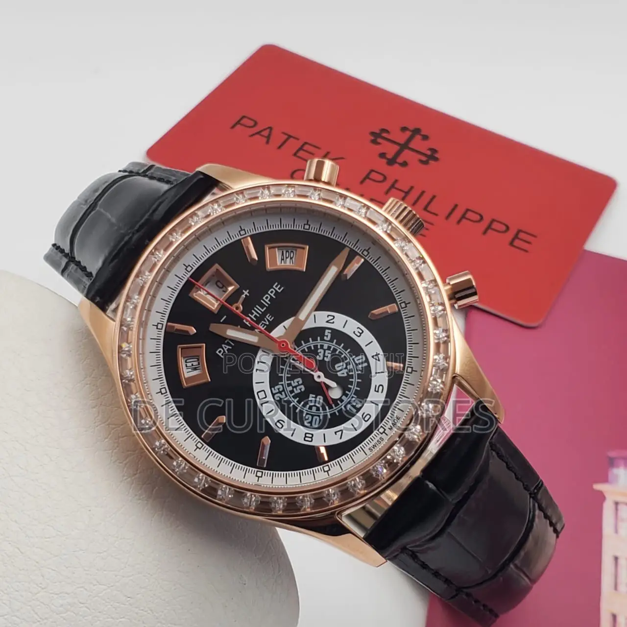 Patek Philippe Male Watch Leather Strap Automatic System