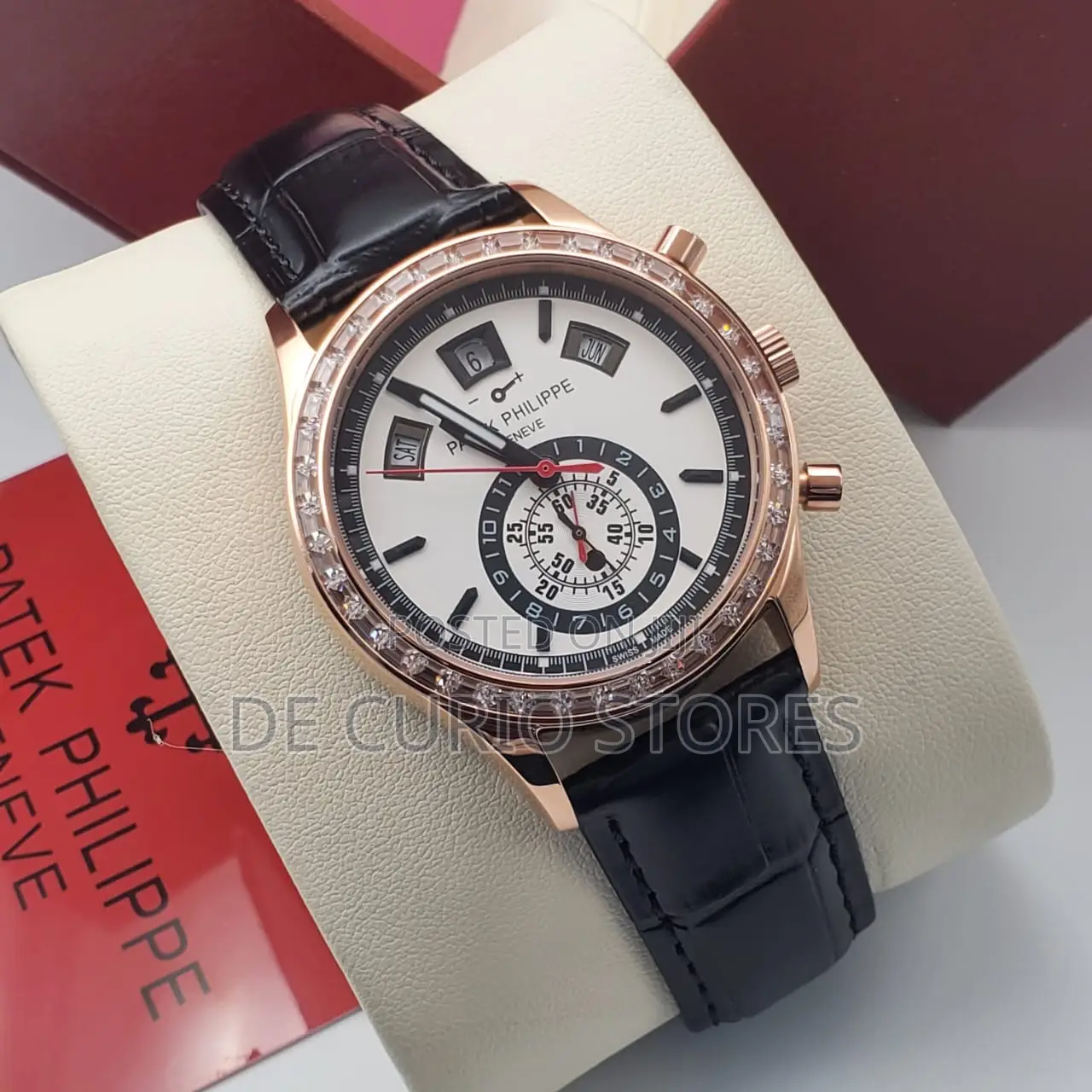 Patek Philippe Male Watch Leather Strap Automatic System