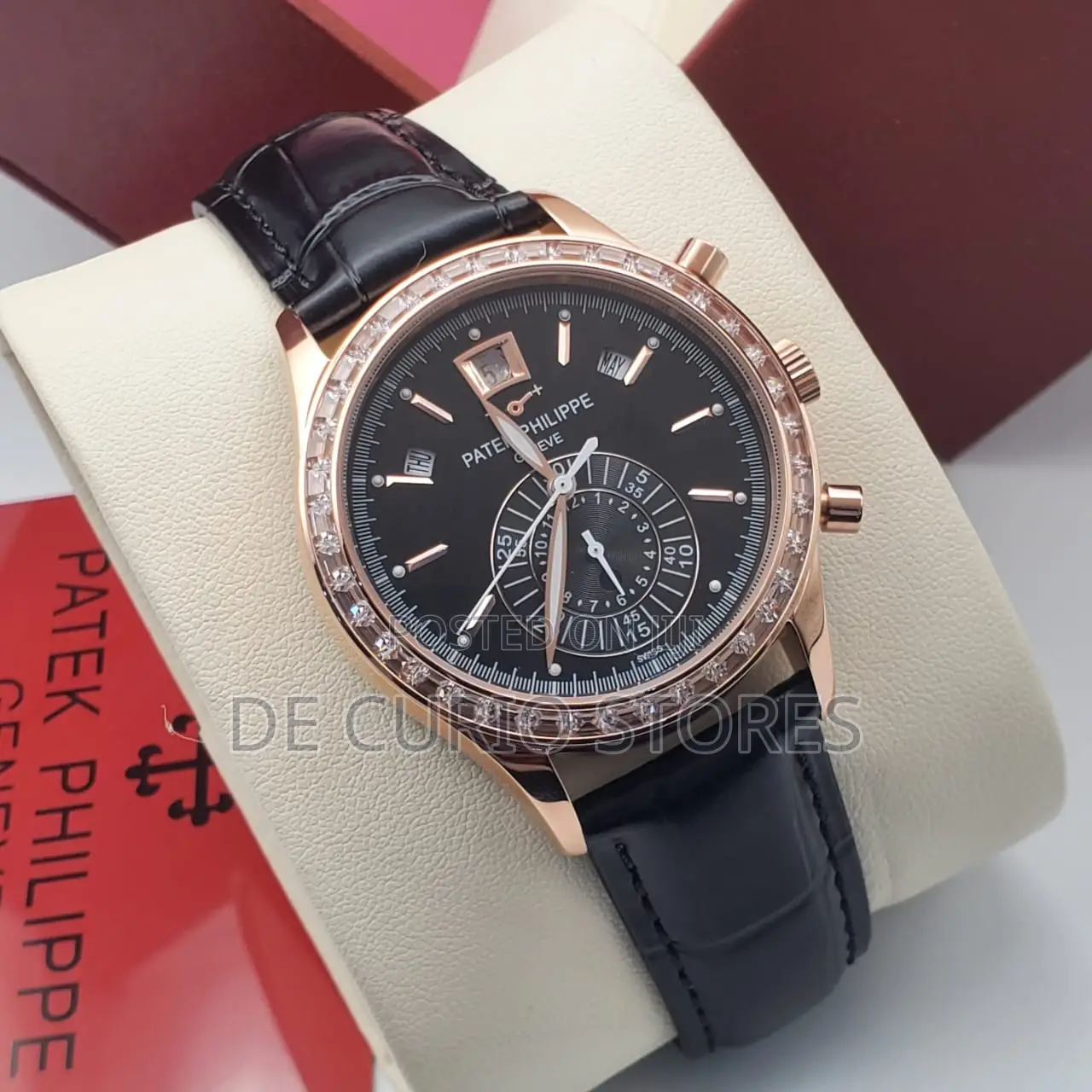Patek Philippe Male Watch Leather Strap Automatic System