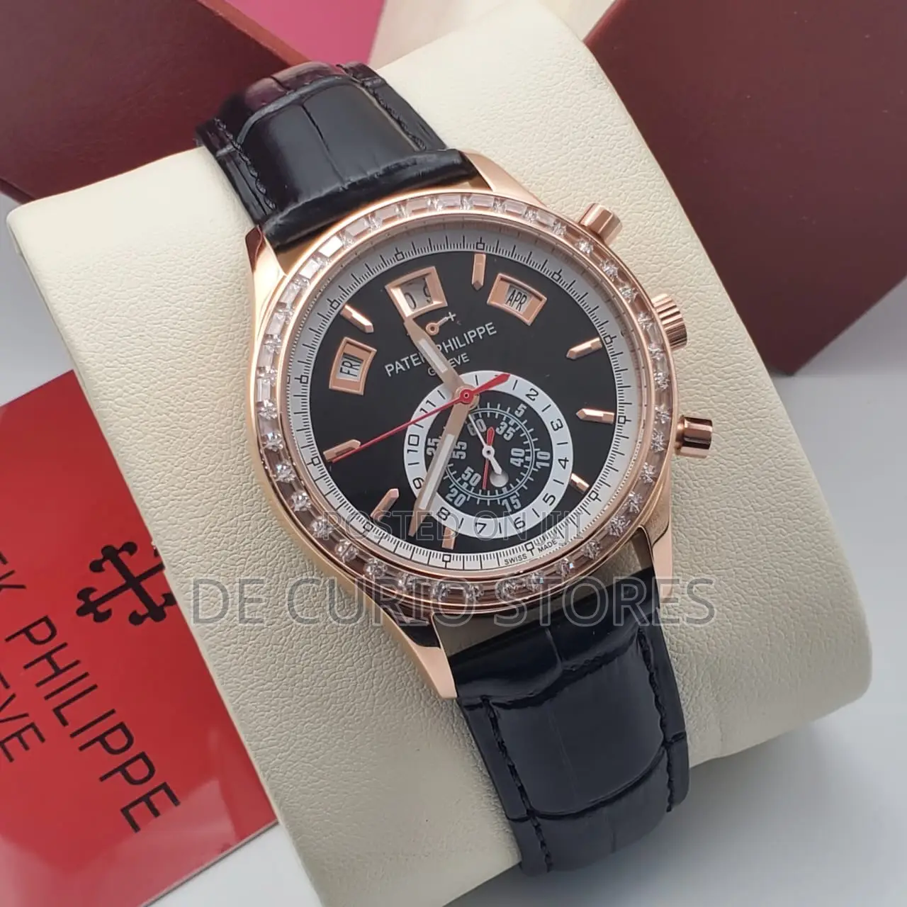 Patek Philippe Male Watch Leather Strap Automatic System