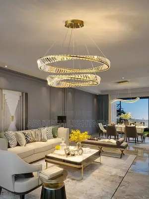 2 Ring Tilt Crystal Led Chandelier