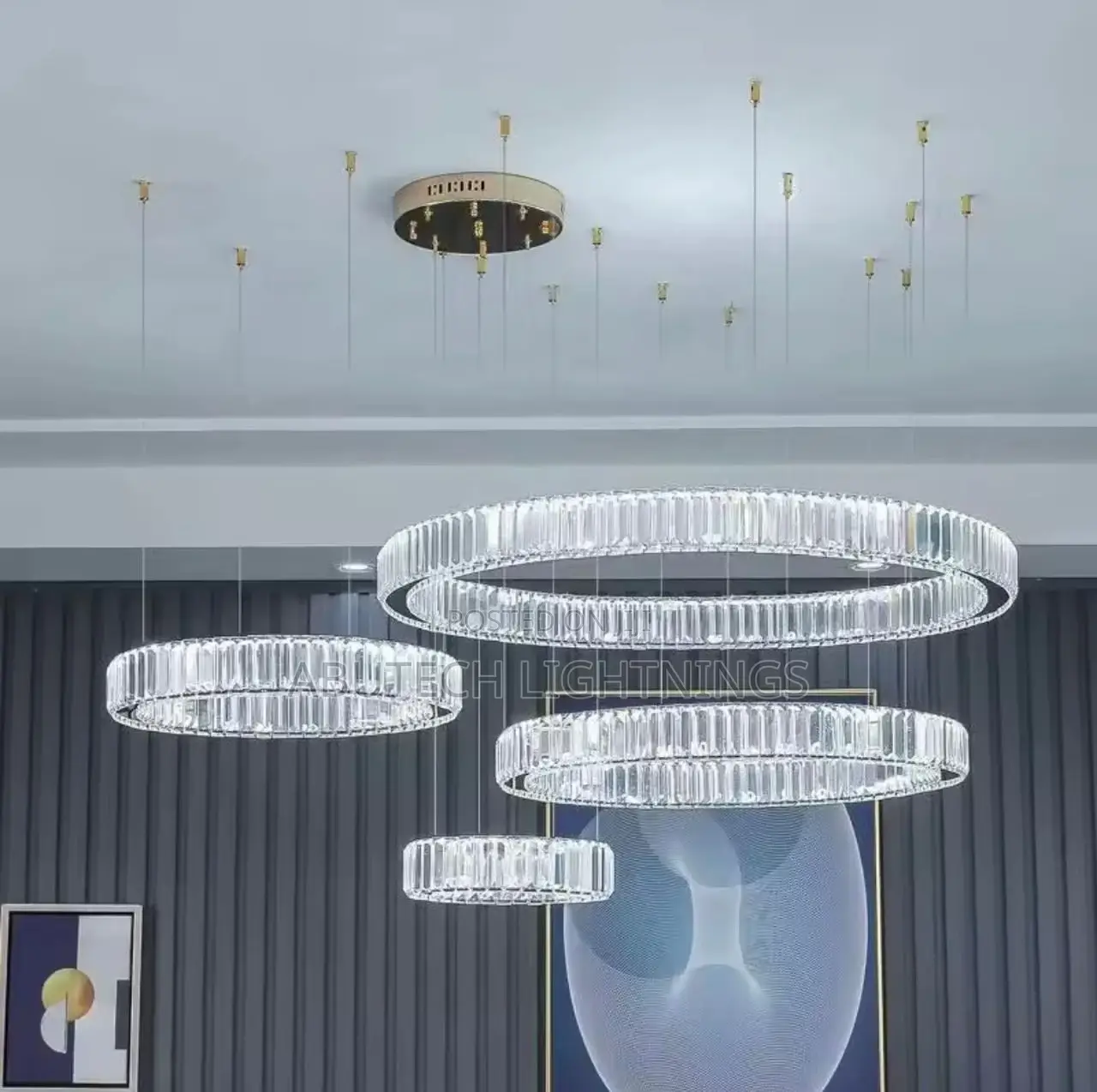 Luxurious Gold Crystal Chandelier