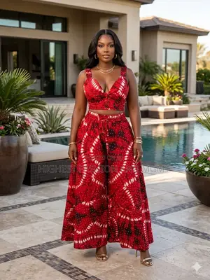 Crop Top and Wide Leg Palazzo - Style 409