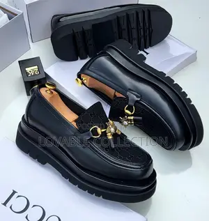 Premium Men’S Double-Sole Platform Loafers – Gucci Inspired Monogram